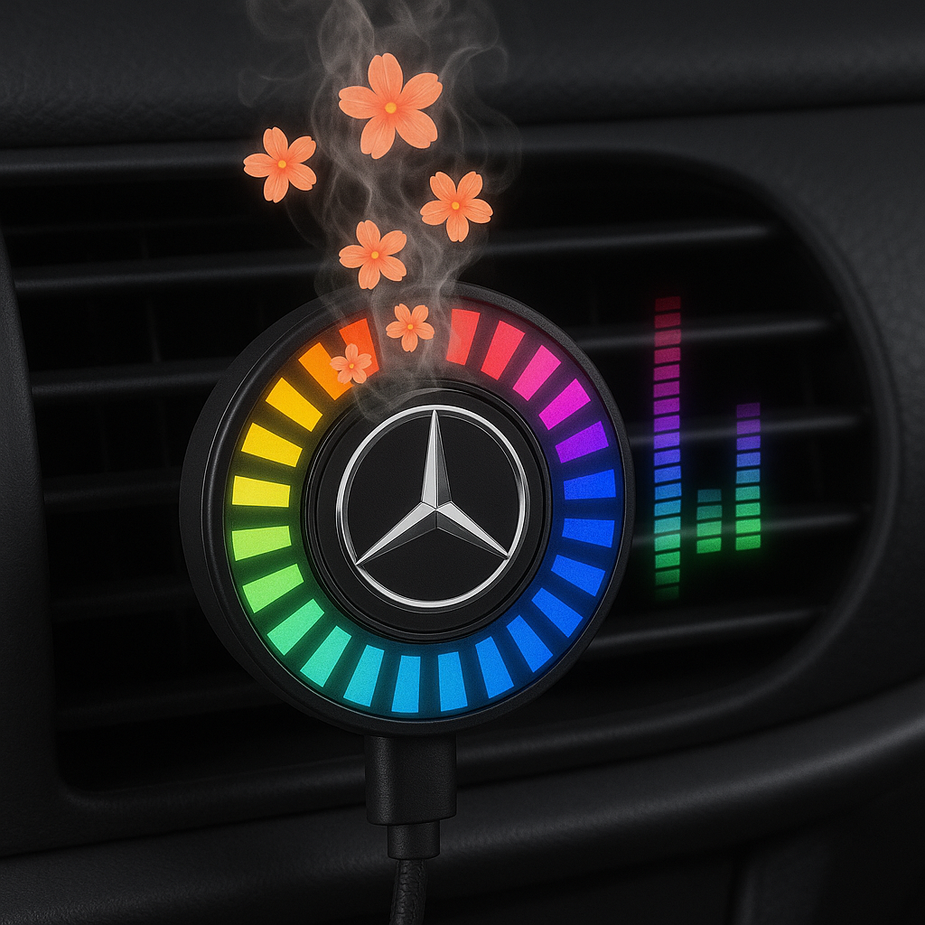 Lampka samochodowa LED z logo w muzycznym rytmie (z dyfuzorem zapachu)