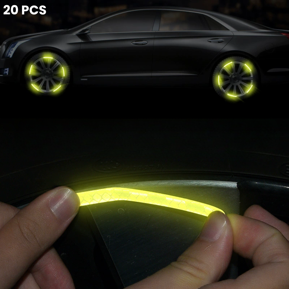 20個のロゴ入りイルミネーションホイールプロテクター